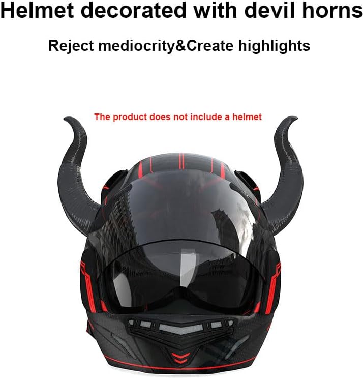 CHPINGN Motorcycle Horn Devil Horns,Motorcycle Helmet Accessories,Bike Helmet, Ski Accessories(Helmet Not Included) - Image 4